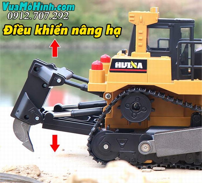 xe ủi xúc lật đất công trình máy cày điều khiển từ xa kim loại hulna huina 1569 569