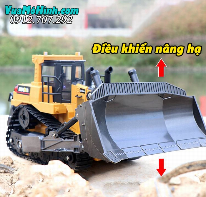 xe ủi xúc lật đất công trình máy cày điều khiển từ xa kim loại hulna huina 1569 569