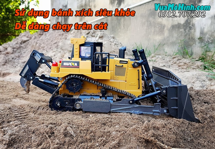 xe ủi xúc lật đất công trình máy cày điều khiển từ xa kim loại hulna huina 1569 569