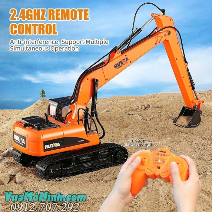 Mô hình xe công trình Huina 1551 điều khiển từ xa, chi tiết mô phỏng chân thực
