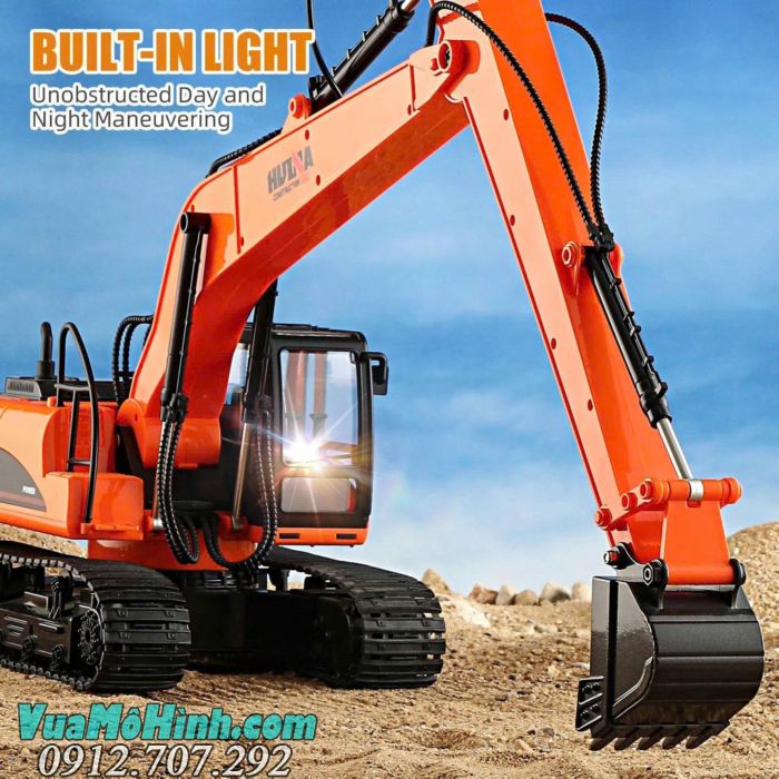 Mô hình xe công trình Huina 1551 điều khiển từ xa, chi tiết mô phỏng chân thực