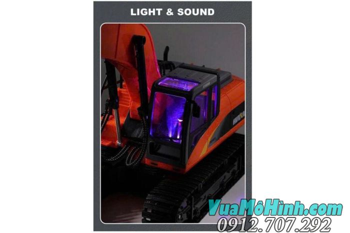 Mô hình xe công trình Huina 1551 điều khiển từ xa, chi tiết mô phỏng chân thực
