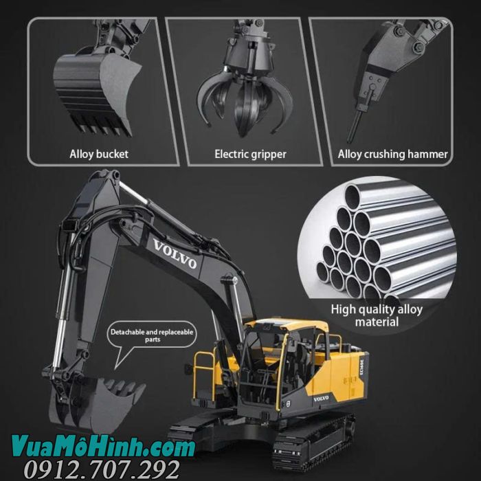 Máy xúc Volvo E598-001 điều khiển từ xa pin 7.4V