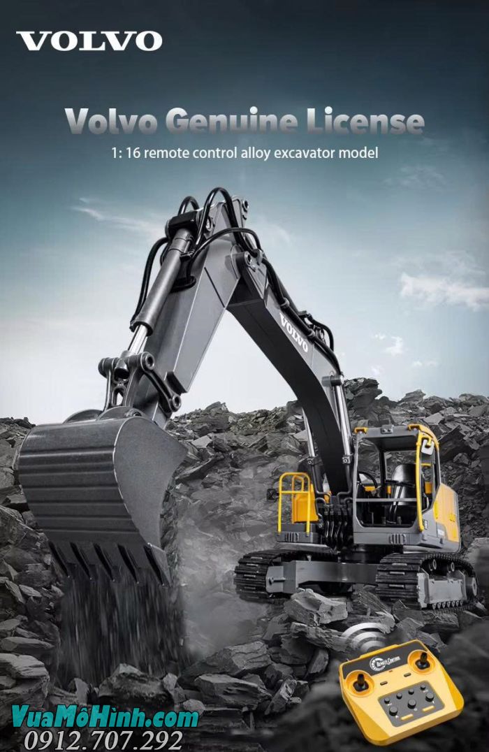 Máy xúc Volvo E598-001 điều khiển từ xa pin 7.4V