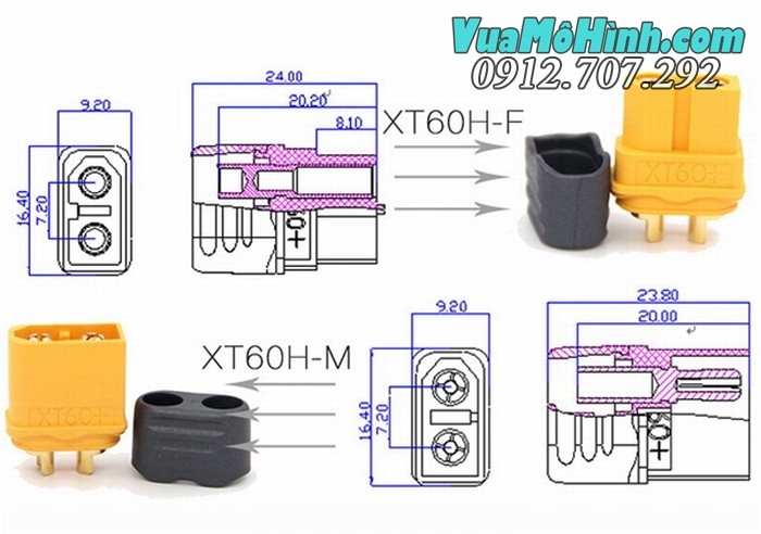 XT60H XT60 giắc cắm jack cắm nguồn pin lipo