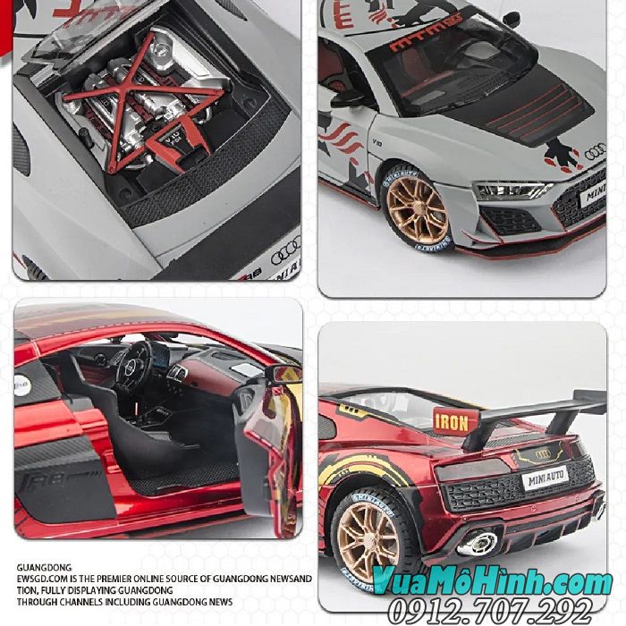 Mô Hình Xe Hơi Thể Thao Audi R8 Iron Man tỉ lệ 1/24 hãng Miniauto