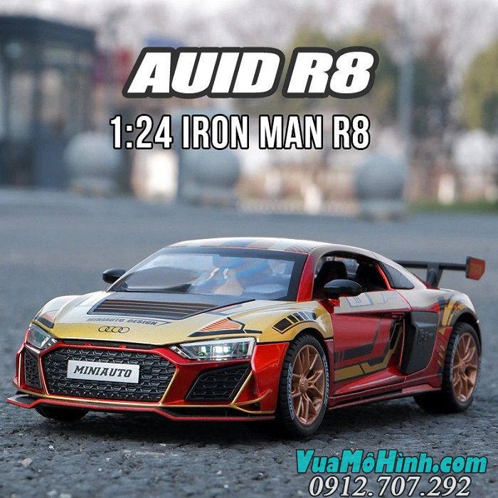 Mô Hình Xe Hơi Thể Thao Audi R8 Iron Man tỉ lệ 1/24 hãng Miniauto