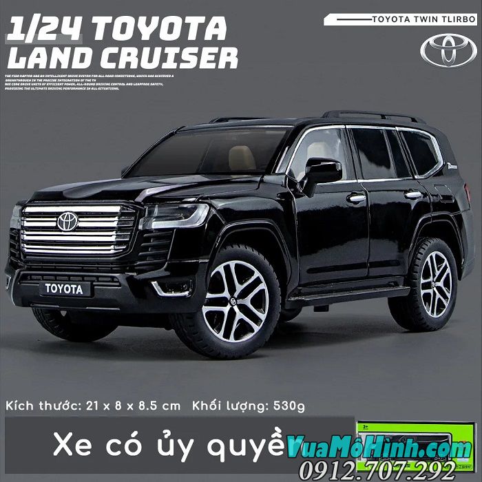 Mô hình Xe Hơi Toyota Land Cruiser LC300 tỉ lệ 1:24 hãng Hongsen, full hợp kim