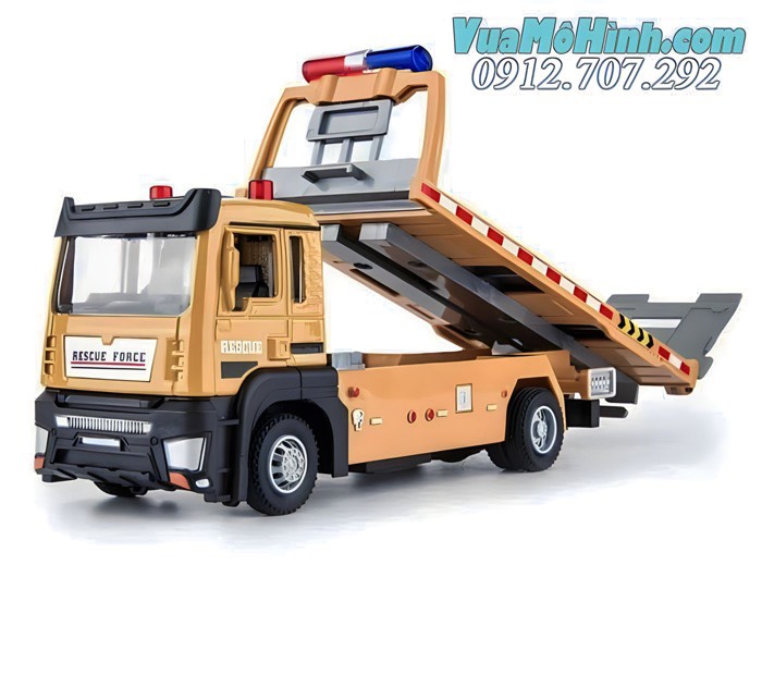 Mô hình tĩnh diecast xe ô tô tải cứu hộ giao thông rescue force m3 tỷ lệ 1:32, đồ chơi oto thu nhỏ