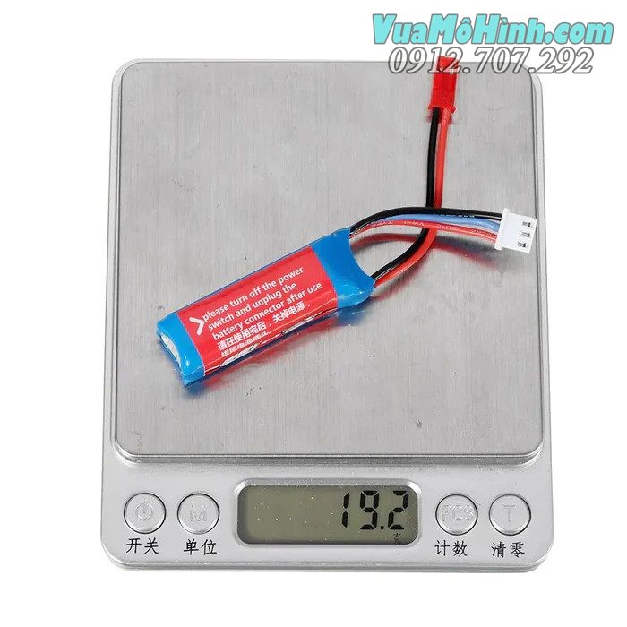 Pin 2s 7.4v 400mah jack JST dung lượng cao dùng cho xe ô tô điều khiển từ xa RC K989, K969, 284131