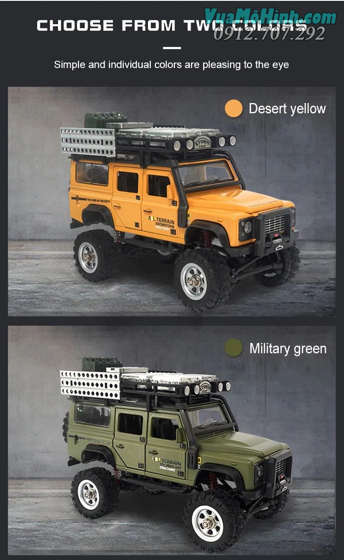 Xe ô tô điều khiển từ xa SG2801 vỏ kim loại tỉ lệ 1:28 đồ chơi RC Jeep Crawler SG 2801