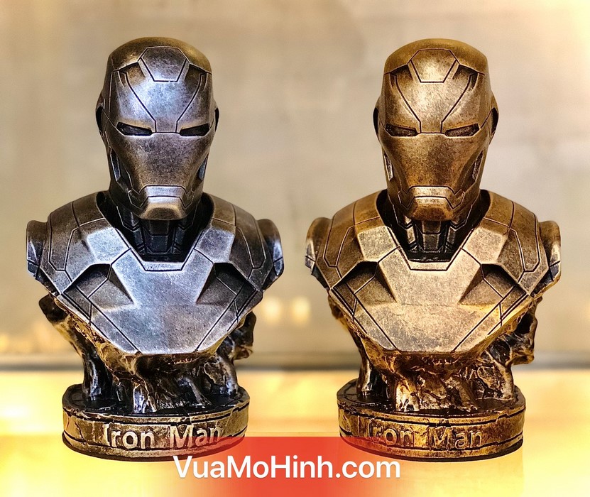 Mô hình Tượng bán thân người sắt Ironman Tony Stark MK46 Mavel Iron man cao 18cm