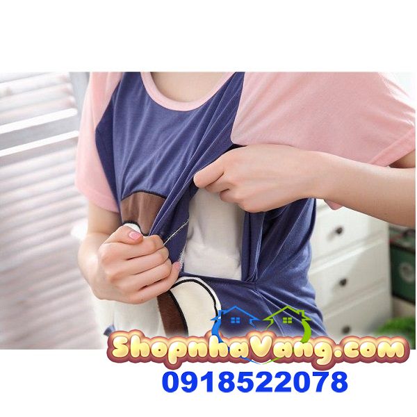 Bộ Đồ Bầu Cho Con Bú Sau Sinh NV198
