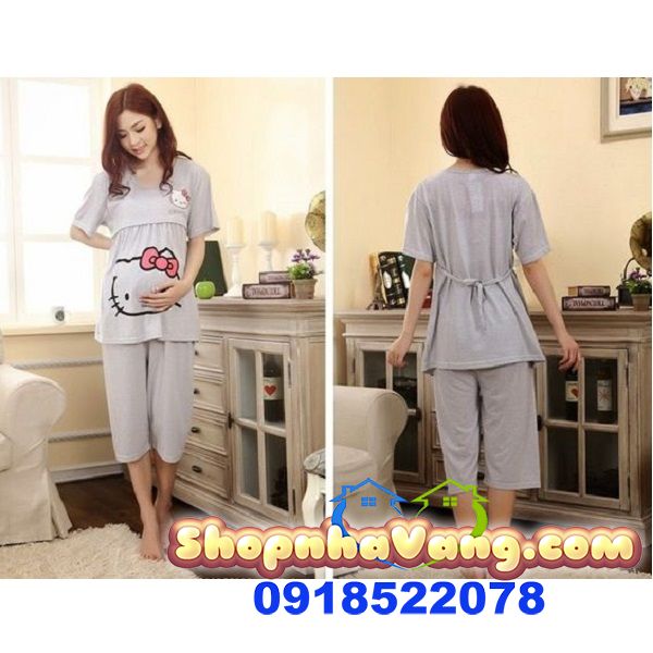 Bộ Đồ Bầu Cho Con Bú Hình Mèo Đa Năng NV202