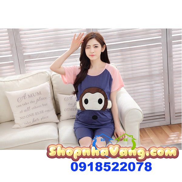 Bộ Đồ Bầu Cho Con Bú Sau Sinh NV198