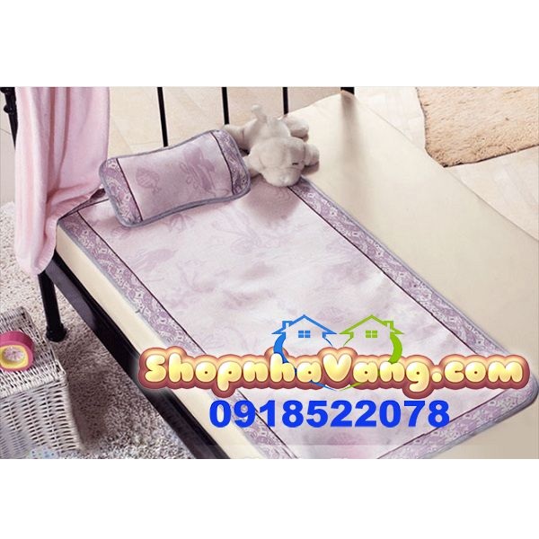 Chiếu Lụa Cao Cấp Kèm Gối Nằm Cho Bé NV101