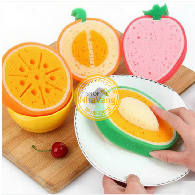 Combo 2 Bọt Biển Rửa Chén Hình Trái Cây NV390