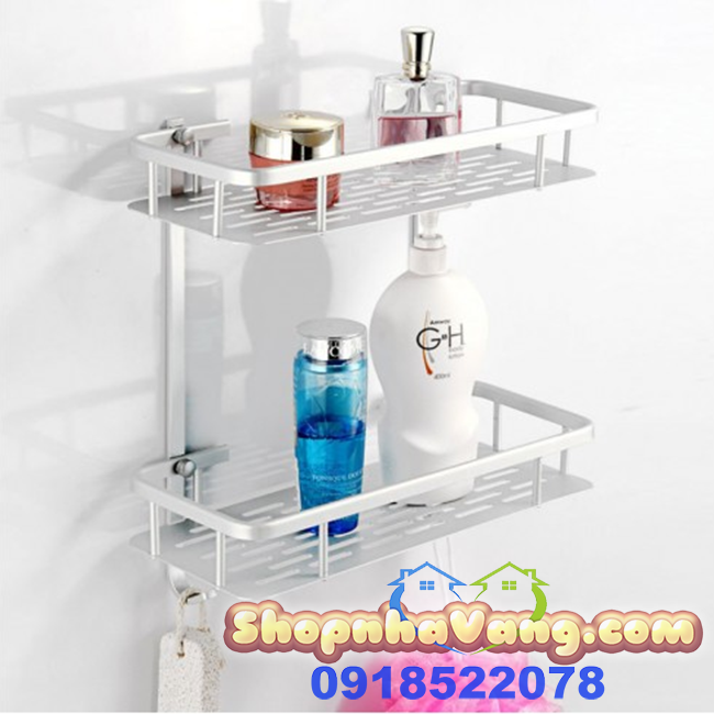 Giá Kệ Treo Gắn Tường Nhà Tắm 2 Tầng NV76