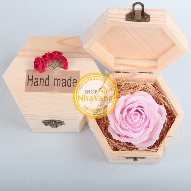 Hoa Hồng Sáp 3 Lớp Kèm Hộp Gỗ NV354