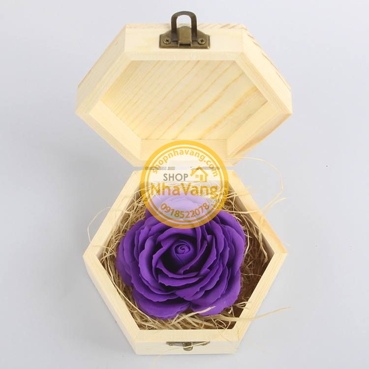 Hoa Hồng Sáp 3 Lớp Kèm Hộp Gỗ NV354