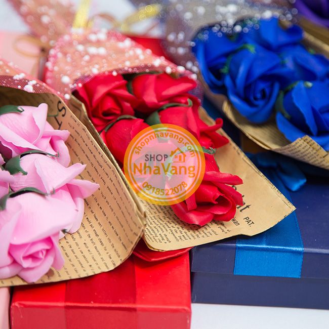 Hoa Hồng Sáp 5 Bông Kèm Hộp NV353