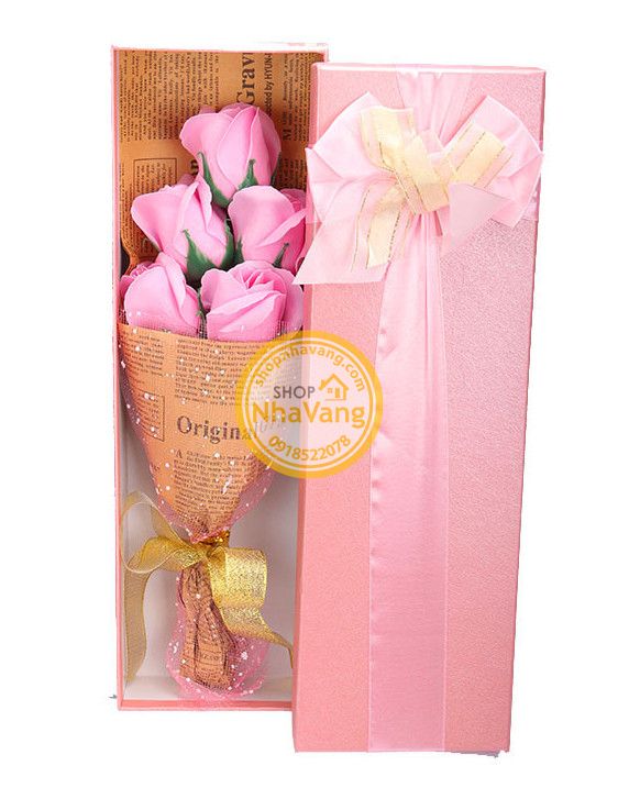 Hoa Hồng Sáp 5 Bông Kèm Hộp NV353