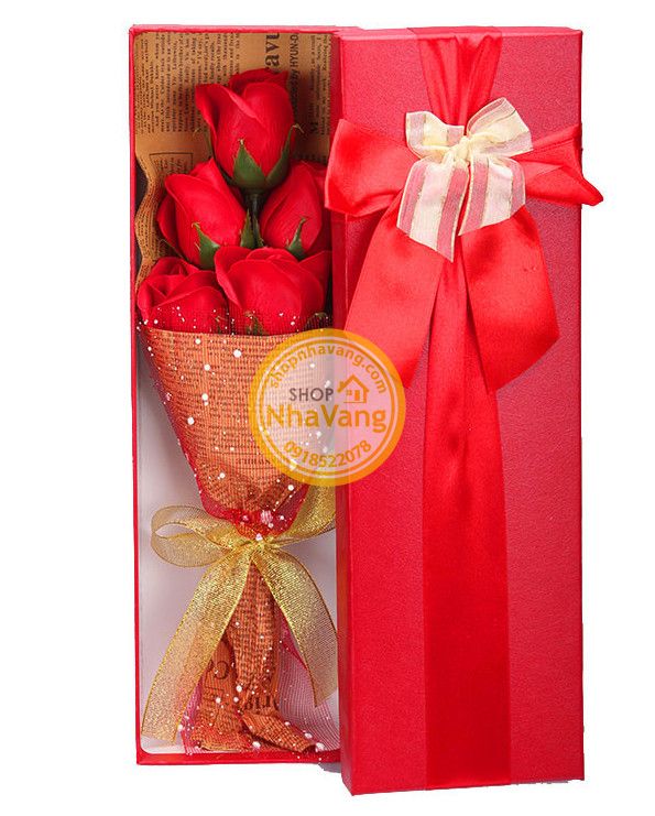 Hoa Hồng Sáp 5 Bông Kèm Hộp NV353
