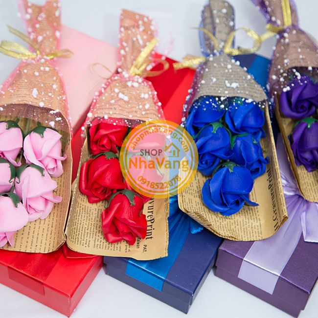 Hoa Hồng Sáp 5 Bông Kèm Hộp NV353