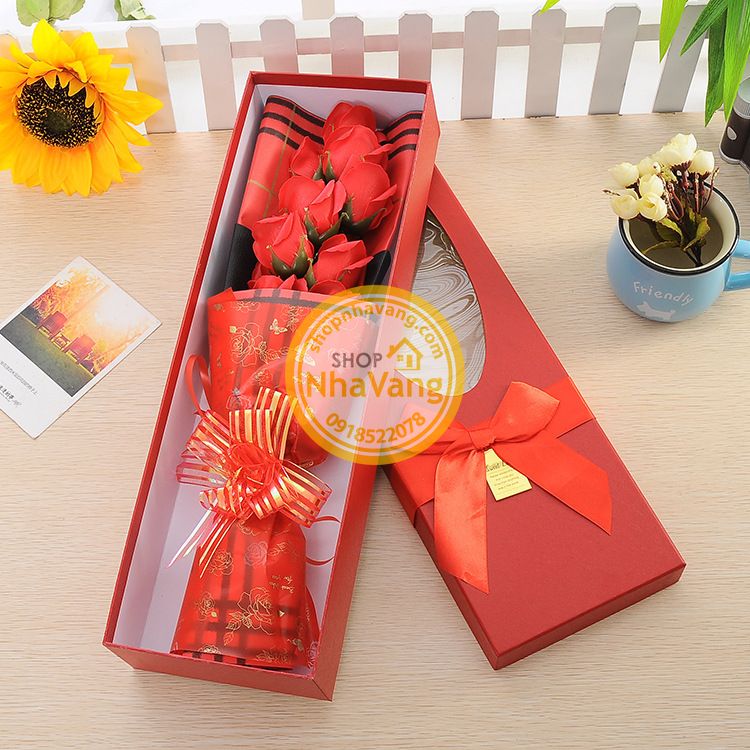 Hoa Hồng Sáp 9 Bông Loại Lớn NV361