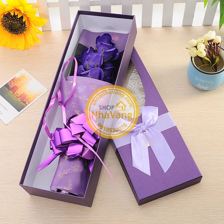 Hoa Hồng Sáp 9 Bông Loại Lớn NV361