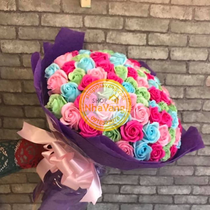 Hoa Hồng Sáp 99 Bông Gói Giấy NV358