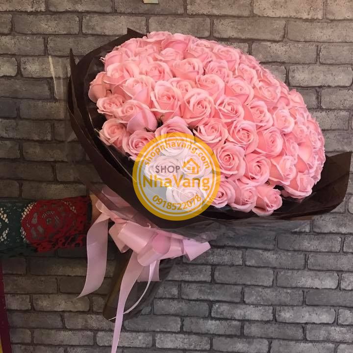 Hoa Hồng Sáp 99 Bông Gói Giấy NV358