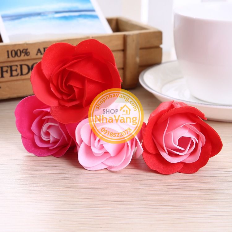 Hoa Hồng Sáp Hộp Nơ 4 Bông NV370