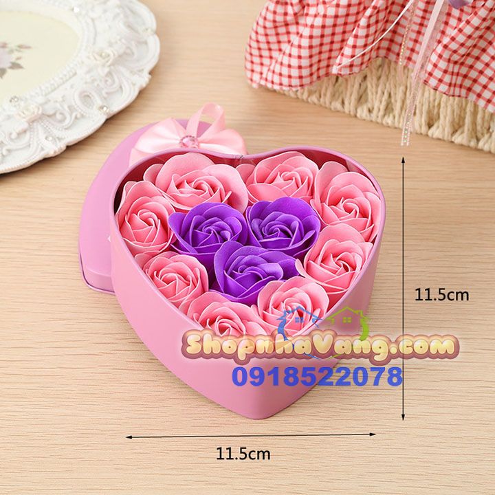 Hoa Hồng Trái Tim Vĩnh Cữu Sáp 11 Bông NV51