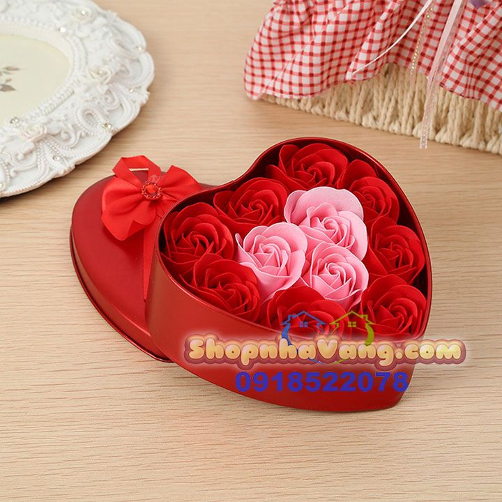 Hoa Hồng Trái Tim Vĩnh Cữu Sáp 11 Bông NV51
