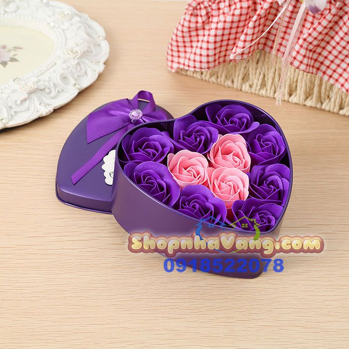 Hoa Hồng Trái Tim Vĩnh Cữu Sáp 11 Bông NV51