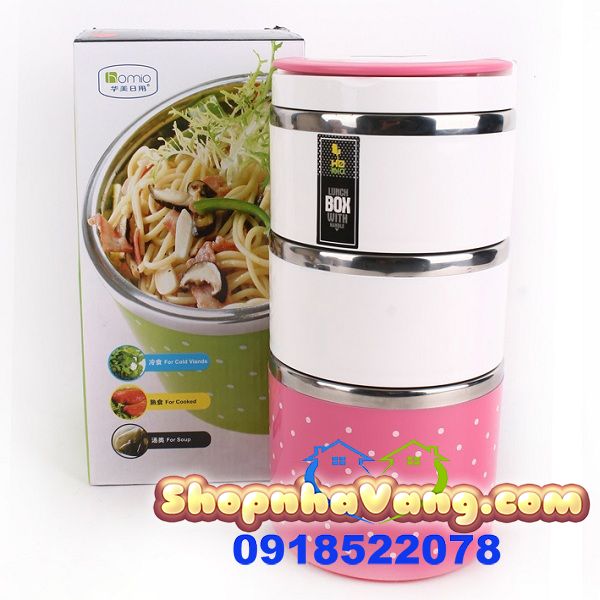 Hộp Cơm Giữ Nhiệt 3 Tầng Tiện Lợi NV156