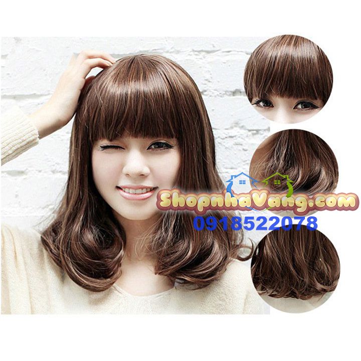 Bộ Tóc Giả Xoăn Nhẹ Ngang Vai NV36