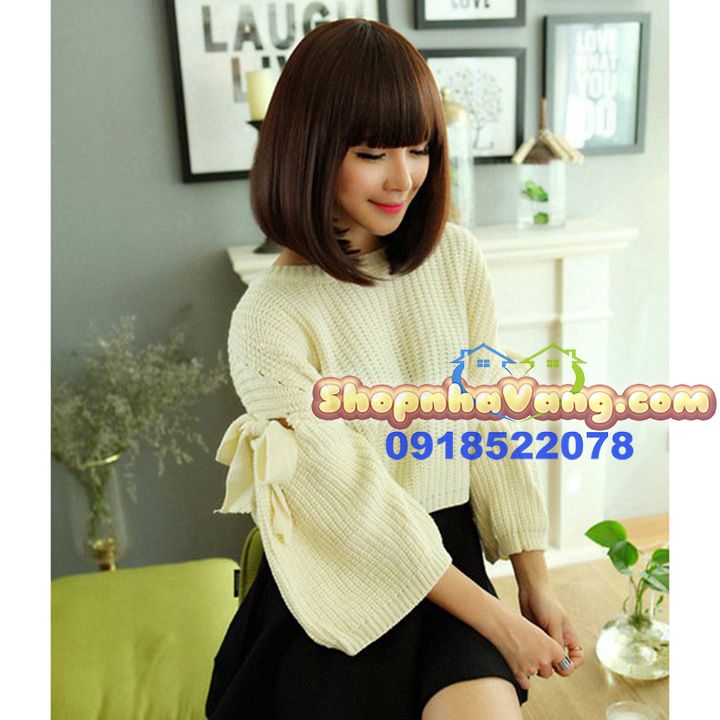 Bộ Tóc Giả Ngắn Hàn Quốc Màu Nâu Hạt Dẻ NV25