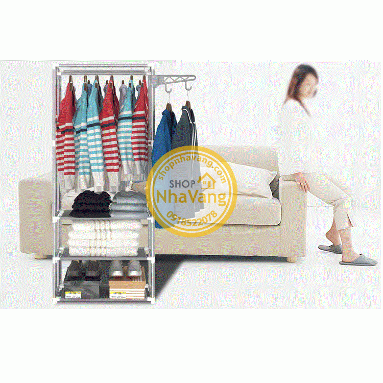 Kệ Quần Áo 3 Tầng 4 Ngăn NV388