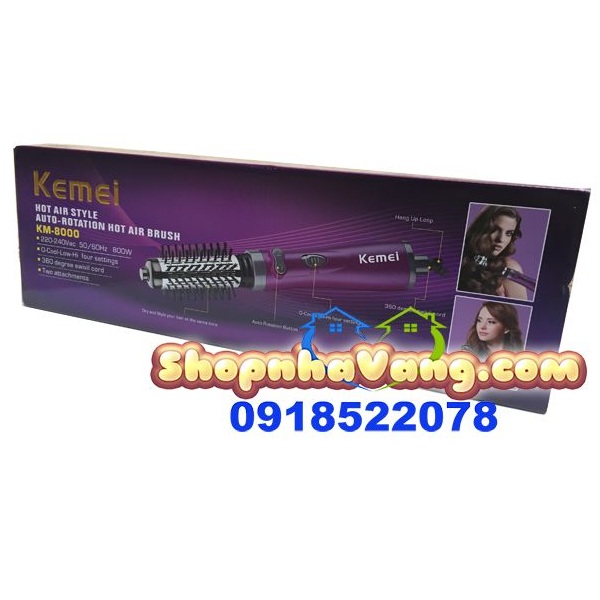 Lược Điện Xoay Đa Năng Kemei Km-8000 NV112