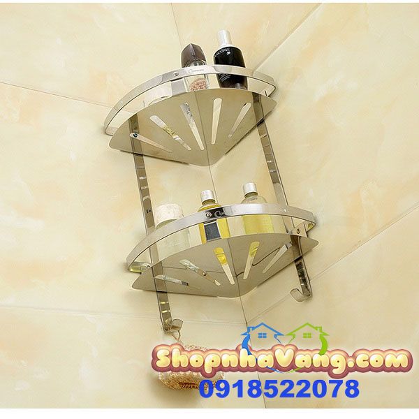 Giá Inox 2 Tầng Để Góc Tường NV272