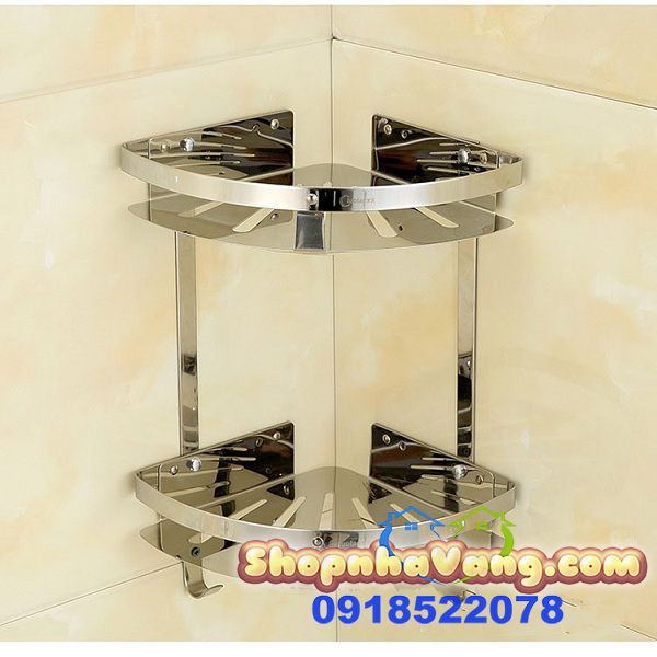 Giá Inox 2 Tầng Để Góc Tường NV272