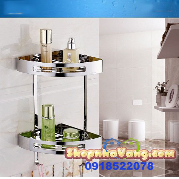 Giá Inox 2 Tầng Để Góc Tường NV272