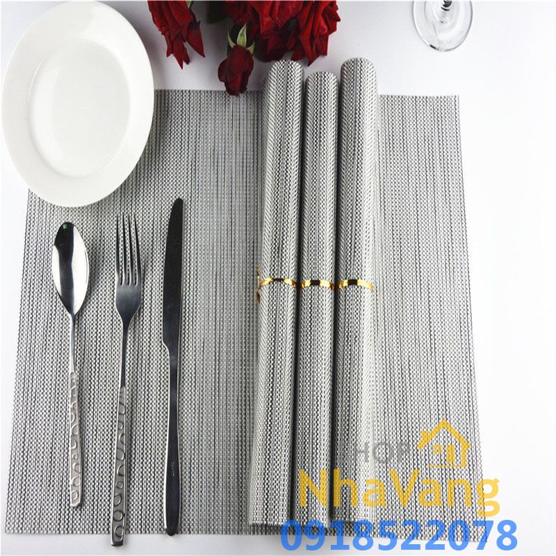 Tấm Lót Bàn Ăn Không Thấm Nước Cách Nhiệt PVC Placemats NV472