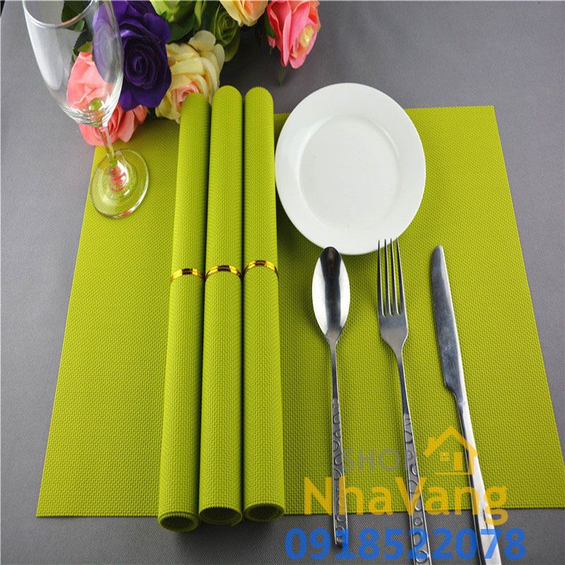 Tấm Lót Bàn Ăn Không Thấm Nước Cách Nhiệt PVC Placemats NV472