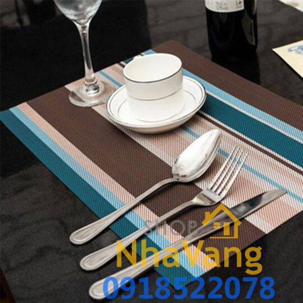 Tấm Lót Bàn Ăn Cà Phê Nhà Bếp Kiểu Sọc Ngang Placemats NV476