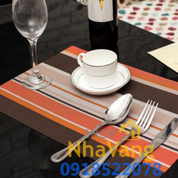 Tấm Lót Bàn Ăn Cà Phê Nhà Bếp Kiểu Sọc Ngang Placemats NV476