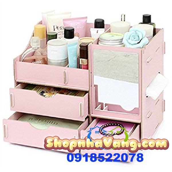 Kệ Đựng Mỹ Phẩm Trang Sức Tiện Lợi 3 Tầng Có Gương NV172