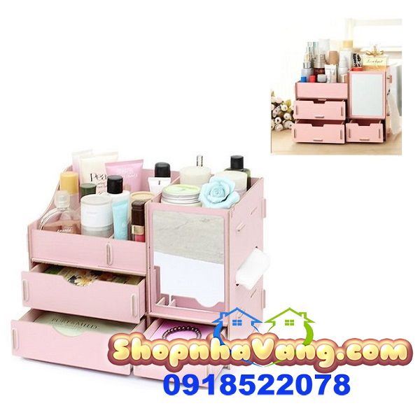 Kệ Đựng Mỹ Phẩm Trang Sức Tiện Lợi 3 Tầng Có Gương NV172